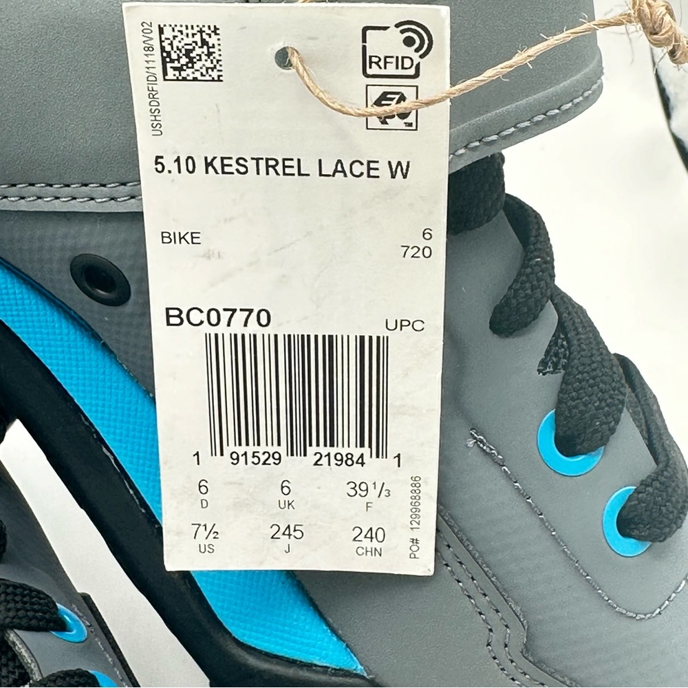 Women’s Adidas Five Ten 5.10 Kestrel Lace Carbon Cyan Mountain Bike shoe… - Picture 7 of 11